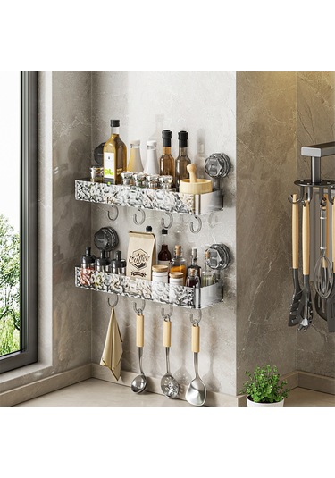 Mufunye Banyo Dalgalı Desenli Süction Cup Rafları - Deliksiz Duvar Takımı, Organize Edici Depolama Aleti Şeffaf Diğer