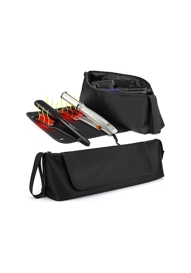 İçin Saç Düzleştirici Ve Saç Maşası Saç Aleti Saklama Çantası Siyah