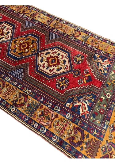 El Dokuma Az Hatalı Yahyalı Halısı 105x205 Kök Boya %100 Yün Halı