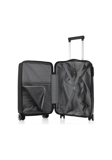 Kırılmaz Valiz Kılf Set Orta Boy Siyah Polipropilen Gövdeli 8683255012411 Siyah