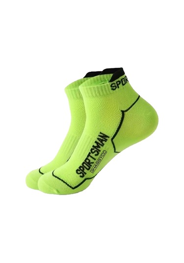 Erkek Nefes Alabilen Ter Emici Koşu Futbol Fitness Antrenman İçin Kısa Spor Çorap Neon Yeşil
