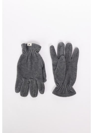 AC&Co / Altınyıldız Classics Erkek Antrasit-melanj Anti-pilling Sıcak Tutan Su Itici Polar Bere Boyunluk Eldiven Set