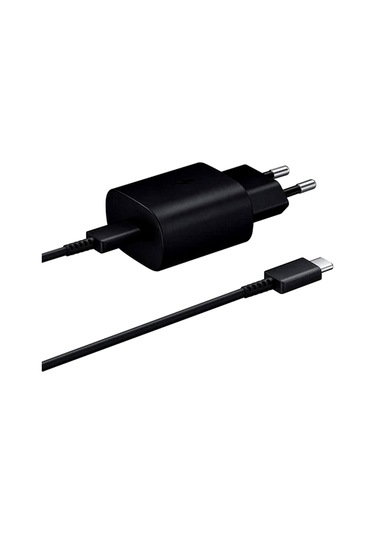 Tüm Samsung Modellerine Uygun Galaxy A14 A24 A34 A54 S20 Sarj Başlığı Type-c 25w Hızlı Şarj Aleti Siyah