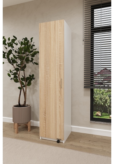 Asra Trend Çok Amaçlı Kiler Dolabı MK-19 %100 MDF Erzak Organizer Dolabı Sonoma