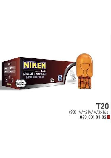 T20 Tek Devre Turuncu Cam Amber -10 Adet- 93 Wy21w Amb W3x16s Fiyatları ve  Özellikleri
