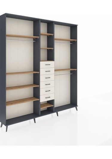 Arges Dolap 10 Raflı 6 Çekmeceli 3 Askılı 220x30x243 Antrasit-çam/aytaşı Atlas Çam/aytası Arges Dolap 10 Raflı 6 Çekmeceli 3 Askılı 220x30x243 Antrasit-çam/aytaşı Atlas Çam/aytası