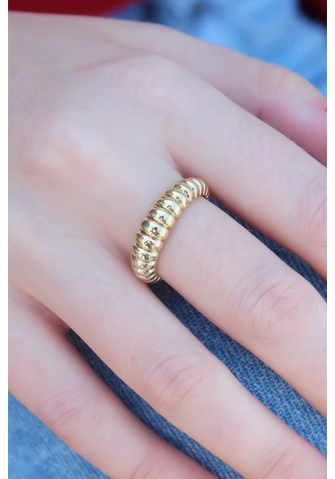 Gold Renk Sarmal Model Kadın Yüzük Altın