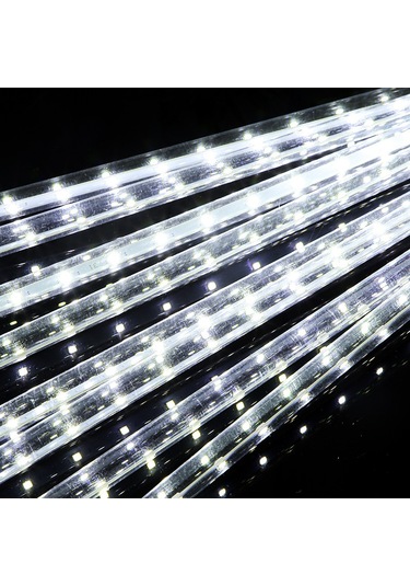Maiyame Led Yağmur Gökyüzü Işık Zinciri Dışarıda Kullanımda Su Geçirmez Noel Dekorasyon Işığı Beyaz İngiliz Standartı 30cm 8 Adet Set Diğer