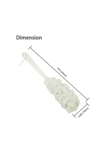 Kangvka Büyük Boy Uzun Saplı Duş Fırçası Yumuşak Banyo Süngeri Vücut Temizleme Aleti Duş Aracı - Beyaz Diğer