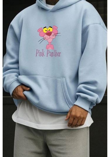 Pink Panter Baskılı Sweatshirt Bebe Mavisi