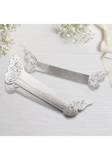 Suntek 20x Kağıt Peçete Halkaları Dekor Sahipleri Serviette Yansıtıcı Gümüş