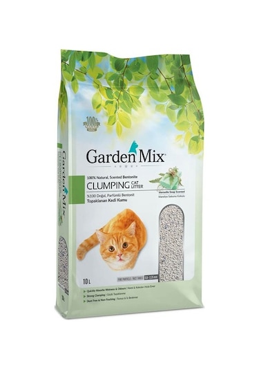 Garden Mix Marsilya Sabunu Kokulu İnce Topaklaşan Bentonit Kedi Kumu 10 L