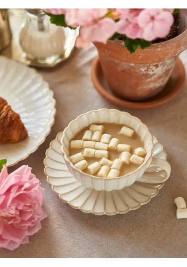 Roomi Seramik Çay Takımı 250 Ml, Fincan Ve Tabak Seti 168297816 Açık Kum Rengi