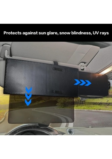 Boatshop1 1 Adet Siyah Ultra İnce Güneşlik Fermuarlı Kaydırma Uv Koruma Anti Parlama Pc Lens Güvenli Sürüş Modern Araba Aksesuarı