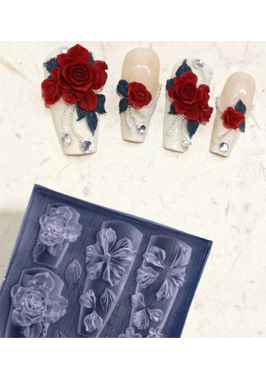 1 Adet Çiçek Şerit Gül Lale Kalıp Zambak 3d Akrilik Kalıp Papatya Gül Nail Art Süslemeleri Çivi Dıy Silikon Çivi Kalıp Çikolata
