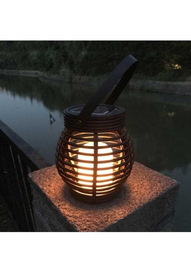 Pazly Sepet Rattan Masa Led Lambası Lambası Lambası Kafes Güneş Dokuma Cbtx Bahçe Aydınlatma Asılı Alev Açık 51 Kf