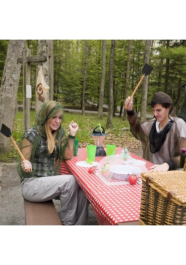 Teltree 2 Adet Siyah Deri Ve Ahşap Uçlu Dayanıklı Sinek Vurmaca - El Tutması Kolay Ve Uç Uzun Siyah