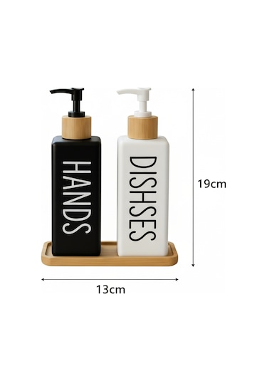 Kapris Dmr-8889 2li Bambu Tabaklı Kare Cam Sabunluk Renkli