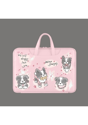 Peanuts White Dog Optik Deri Dizüstü Bilgisayar Kılıfı 14 İnçe Kadar Taşınabilir Koruyucu Çanta Fermuarlı O, Diğer