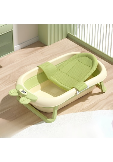 Katlanabilir Termometreli Bebek Küveti Filesi Bebek Havuzu Yeşil