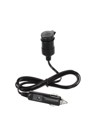 Dofolink 12v 6a Siyah 2 Metre Kablolu Sigara Çıkartma Soketi, 20 Awg Teli İle Güç Uzantı Kablosu