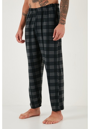 Buratti Ekoseli Yumuşak Dokulu Regular Fit Uzun Kollu Erkek Pijama Takımı 609611030 Antrasit