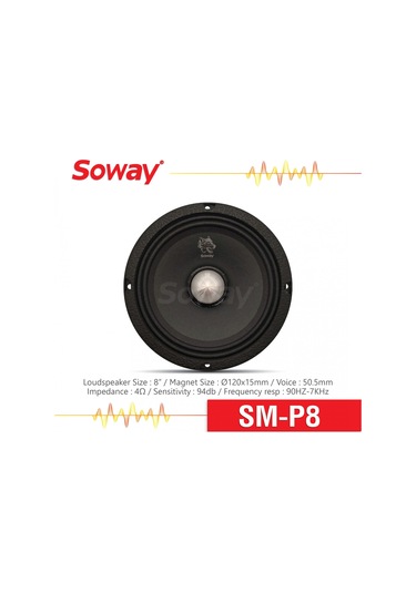 Soway Smp-8 20cm Midrange Kurşun Göbek 400w 180rms Hoparlör 2adet