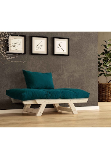 Woodesk Adalar Masif Natural-petrol Renk Berjer Cpt8148-140 Petrol