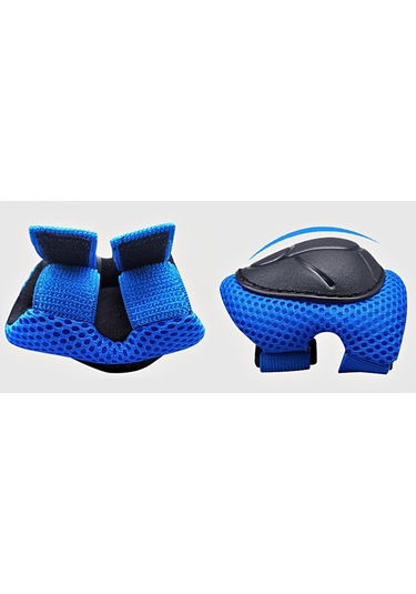 Suntek Çocuklar Kaykay Bisiklet Koruyucu Dişli Kıyafet Diz Mavi