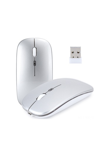 Ximistore9 M40 Gümüş 2.4g Kablosuz Fare, 3 Seviye Dpı Ayarı, Renkli Işıklandırma, 10m Mesafe, 500mah Şarj Edilebilir Pil, Ofis Ve Oyun İçin