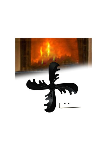 Suntek Magideal Şömine Vantilatör Pervanesi 18 Cm Vidalı Odun Siyah