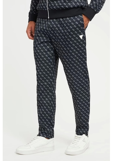 Guess Erkek Tamamı Logolu Jogger Pantolon Siyah