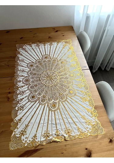 Best Price 34 Dikdörtgen Masa Örtüsü 208266841 Altın Rengi