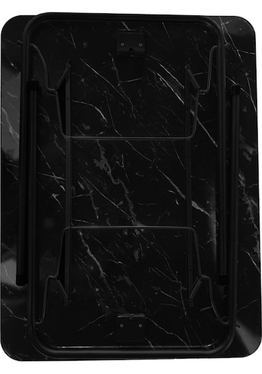 Bofigo Çam Desenli Katlanır Masa 60 x 80 CM - Siyah Ahşap