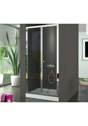 Blackline Katlanır İki Duvar Arası Akordiyon Duşakabin 75 x 79 CM Ölçü-Cam Deseni-75-79 Cm Arası-Şeffaf