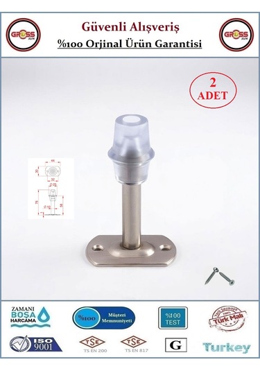 Kapı Tamponu - Kapı Stoperi - 8cm Saten - 2 Adet