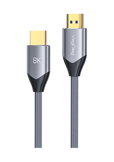 Veggieg 8k 60hz 4k 120hz 48 Gbps Hdr Arc Hdcp Örgülü Hdmı 2.1 Kablo 2 Metre