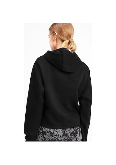 Puma Cropped Logo Tr Kadın Siyah Kapüşonlu Sweatshirt
