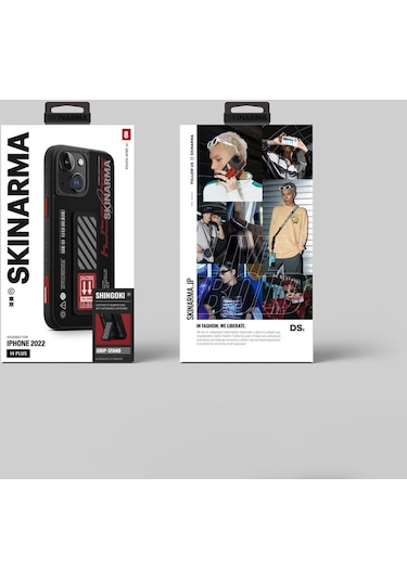 Apple Uyumlu iPhone 14 Plus Kılıf Skinarma Standlı Deri Görünümlü Shingoki Kapak