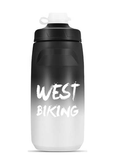 Batı Bisiklet 620ml Bisiklet Su Şişesi Taşınabilir Açık Bisiklet Su Bardağı, Renk: Siyah Gri Degrade Diğer