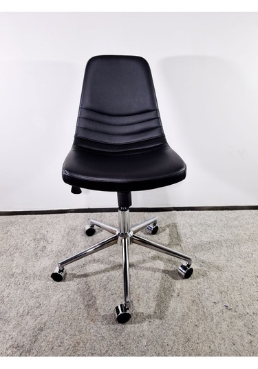 Bintaşmobilya Siyah Deri Rahat Ofis Personel Çalışma Sandalyesi