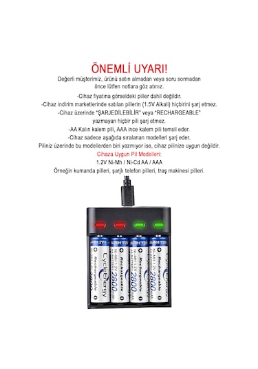 Greentech Pil Şarj Cihazı Dört Yuvalı - 1.2v Ni-mh / Ni-cd Aa / Aaa / Gt-bc07