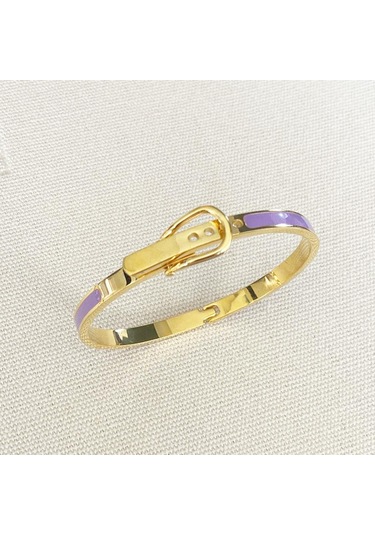 Mineli Rose Gold İkili Çelik Kelepçe Çok Renkli