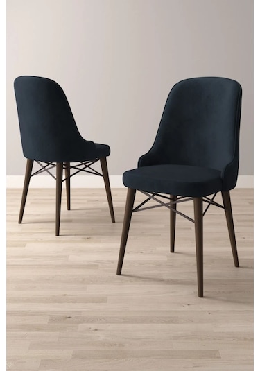 Nova Serisi, 4 Adet Antrasit Mutfak Sandalyesi, Ceviz Gürgen Ayak, 1. Sınıf Babyface Kumaş