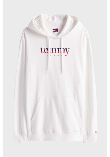 Tommy Jeans Erkek Sweat Dm0dm22113 Ybl Beyaz Beyaz