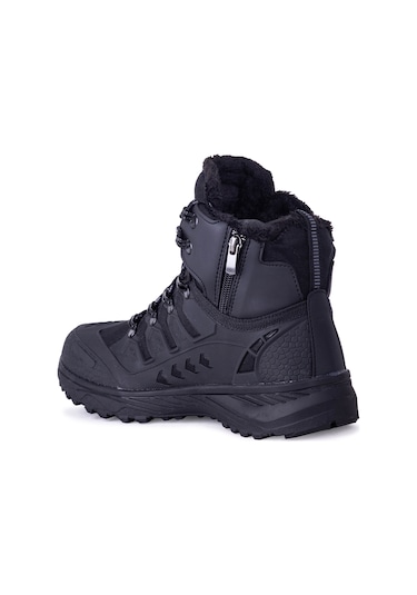 Slazenger 4k Erkek Kışlık Bot Fermuarlı Bilek Üzeri Bot Siyah Siyah