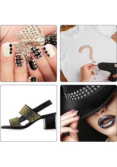 Yifomall Profesyonel Tırnak Dekor Seti - 9 Kutu Simli Aksesuar + 2 Fırça + 1 Cımbız İle Mükemmel Tasarımlar