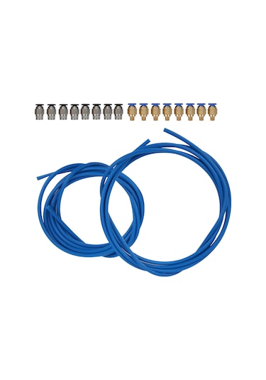 Tenfowee 3d Yazıcı Aksesuar Seti: Ptfe Boru 2m + 8 Adet Pc4-m6 Ve 8 Adet Pc4-m10 Pnömatik Bağlantı Parçaları - 260 C Isı Dayanıklı, 1.75mm Filament Uyumlu, 360 Döner, Ender 3 Uygun