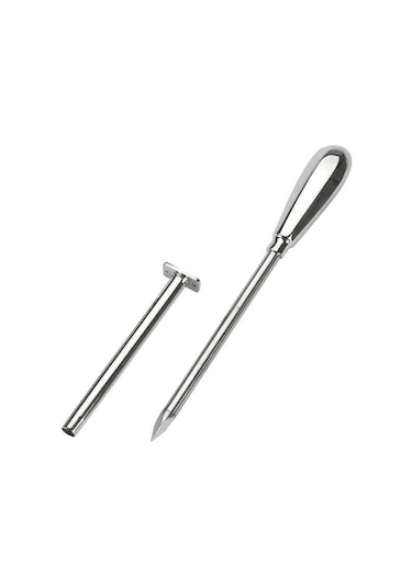 Trokar 9 cm Krom Kaplamalı 2 Kanüllü ve Metal Kulplu