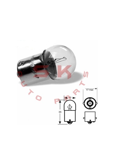 SKAUTO 12V R5W 67 Park Stop Ampul Ba15S 10 Adet